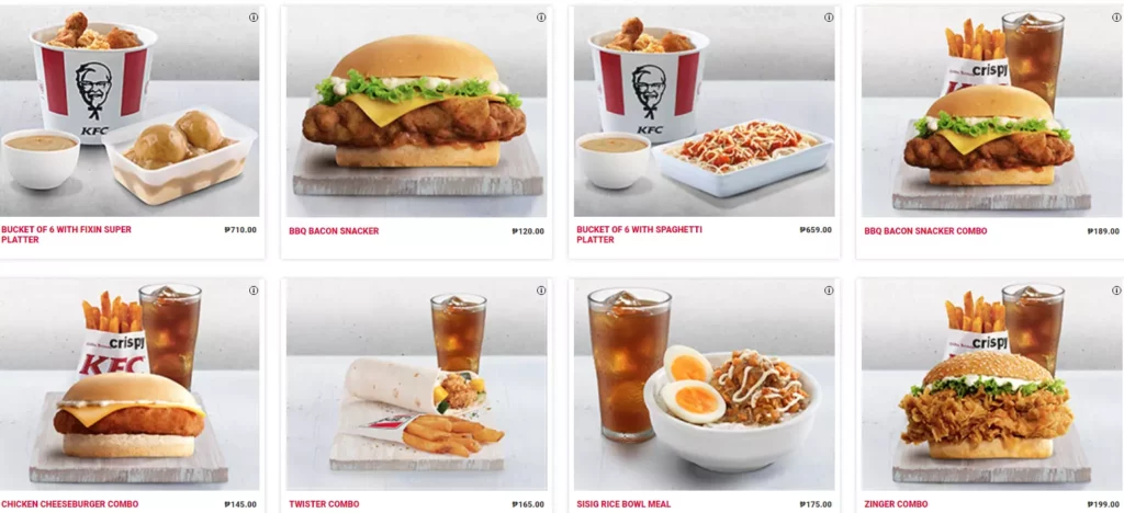 KFC Whats Hot Prices