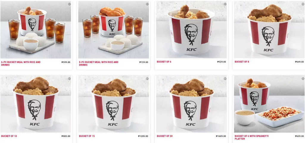 KFC Buckets Prices