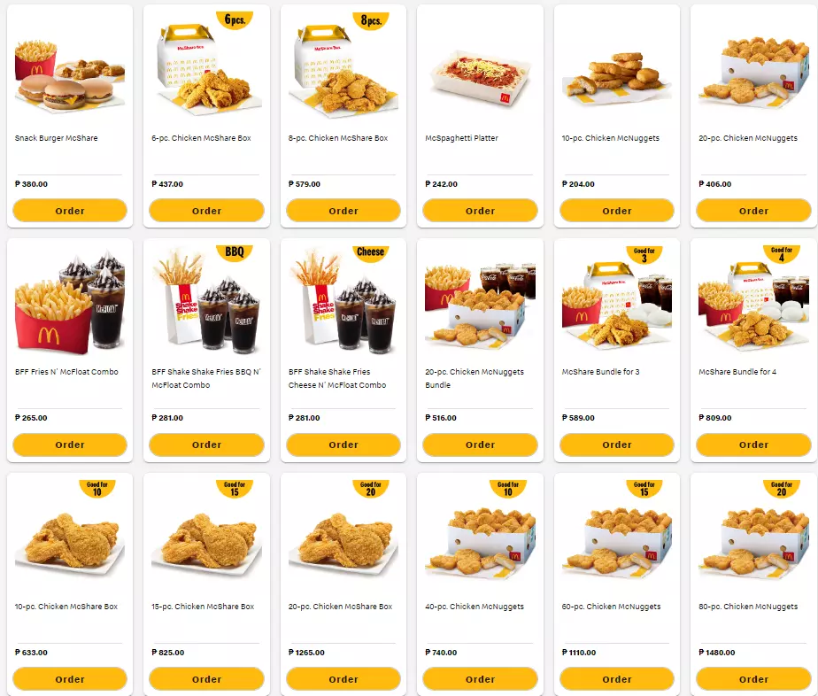Mcdonalds Group Meals Prices