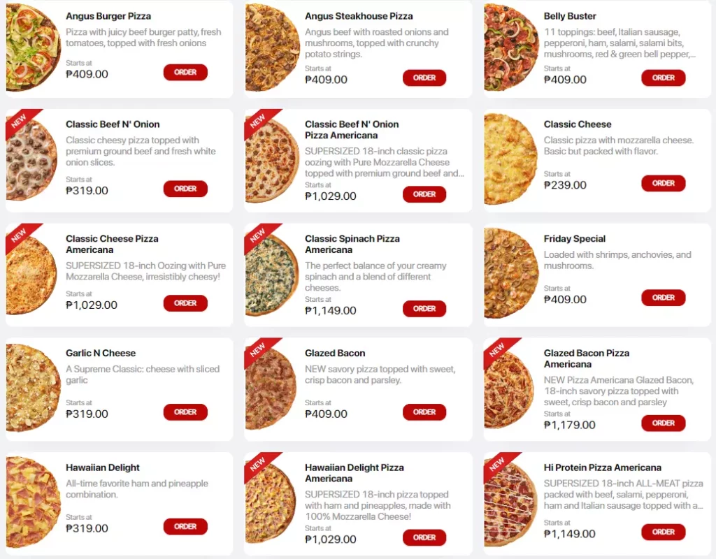 Shakey's Pizza Prices