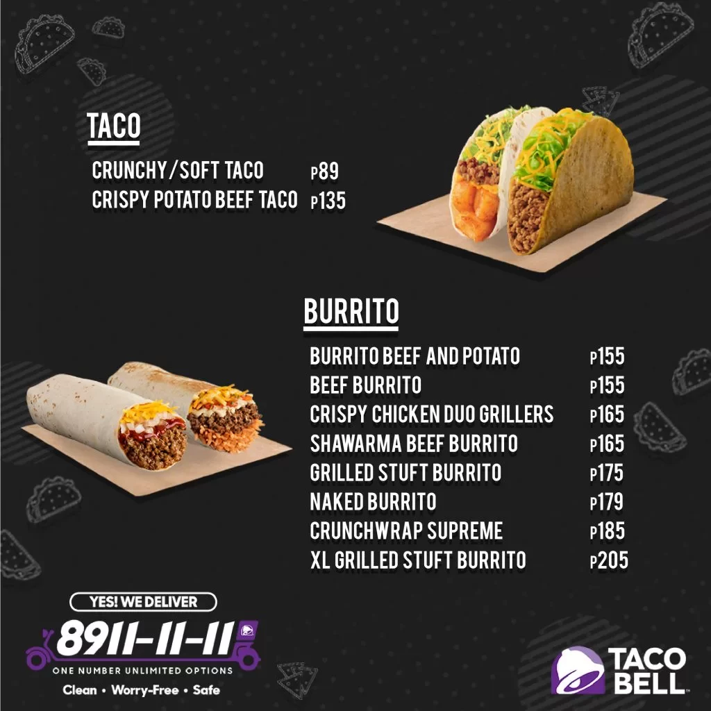 Taco Bell Menu Taco & Burrito
