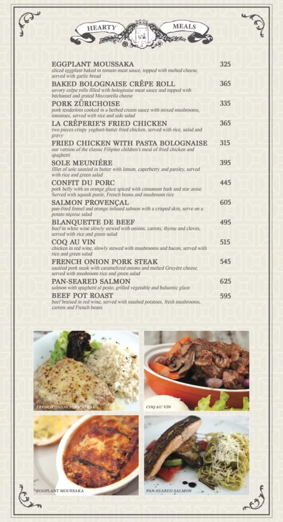 la creperie hearty meals prices