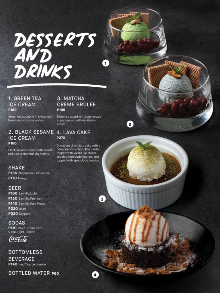 Ipuddo Menu Desserts & Drinks