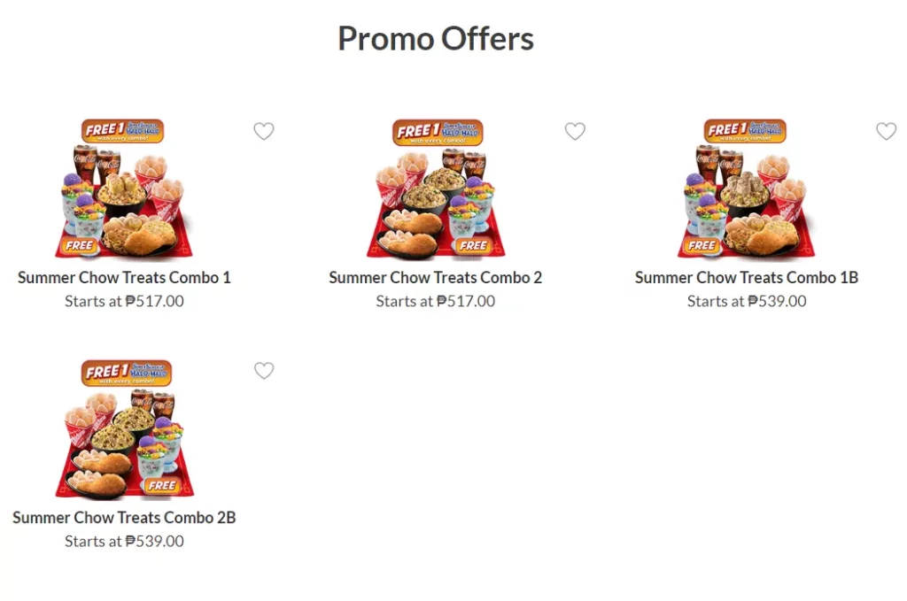 Chowking promo Offers