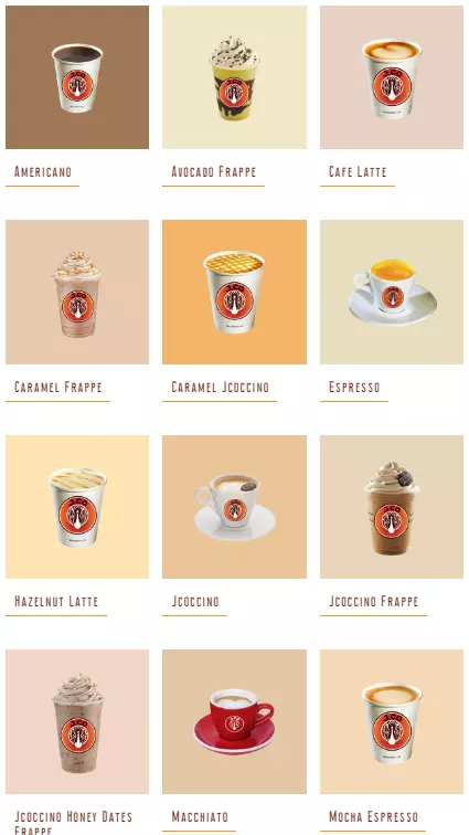 jco coffee menu