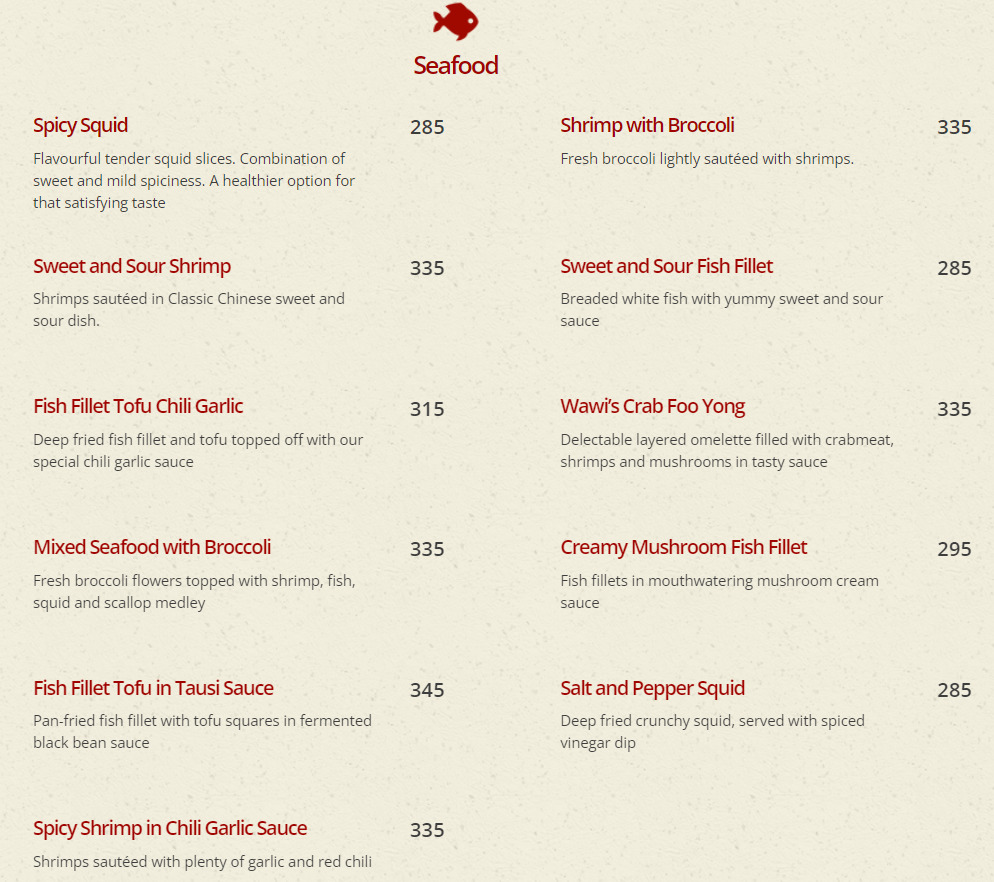 Classic Savory Seafood Prices