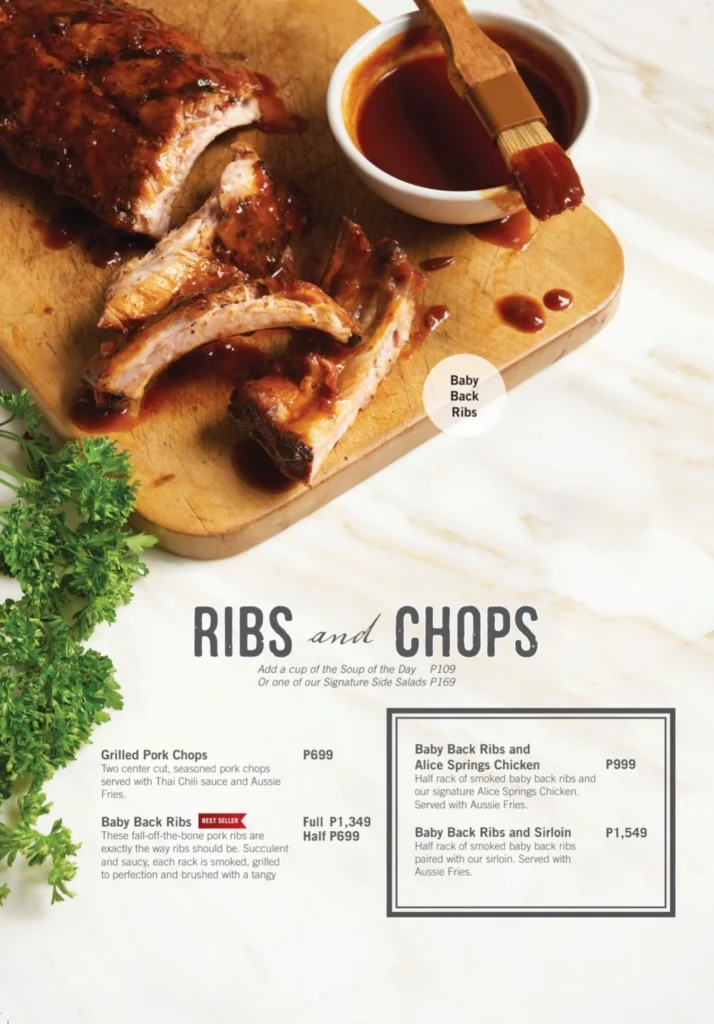 OUtback SteakHouse Ribs & Chops Prices