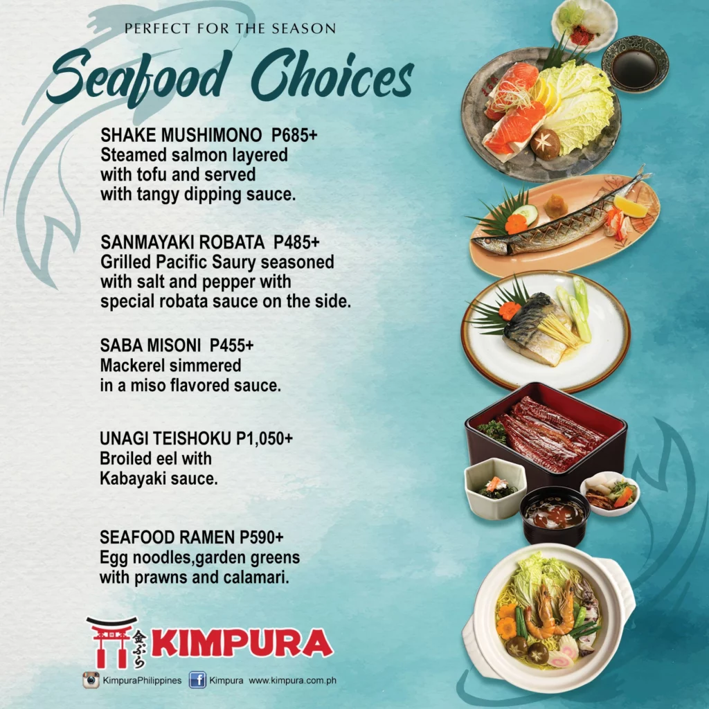 kimpura seafood menu