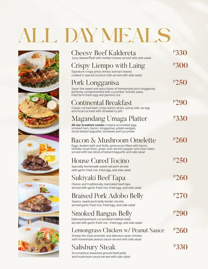 All day meals figaro coffee menu