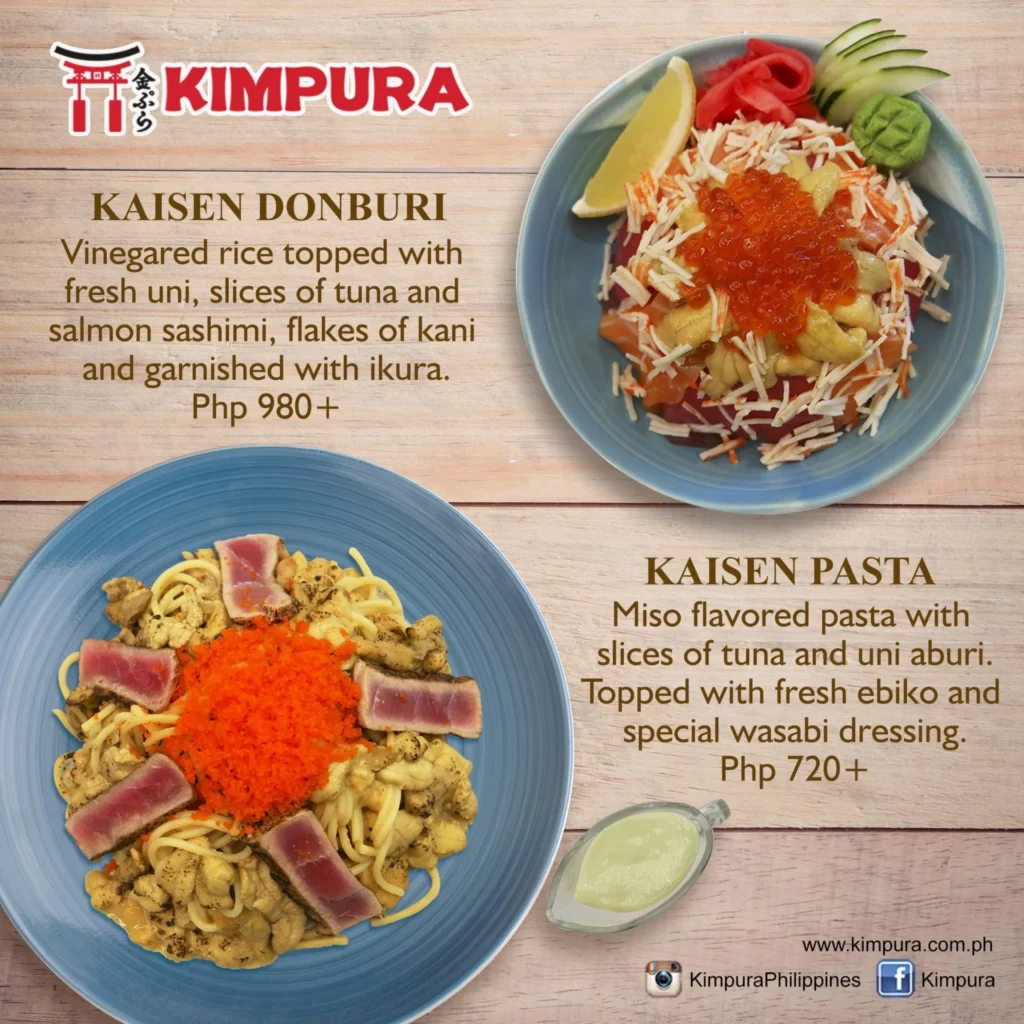 menu kimpura pasta