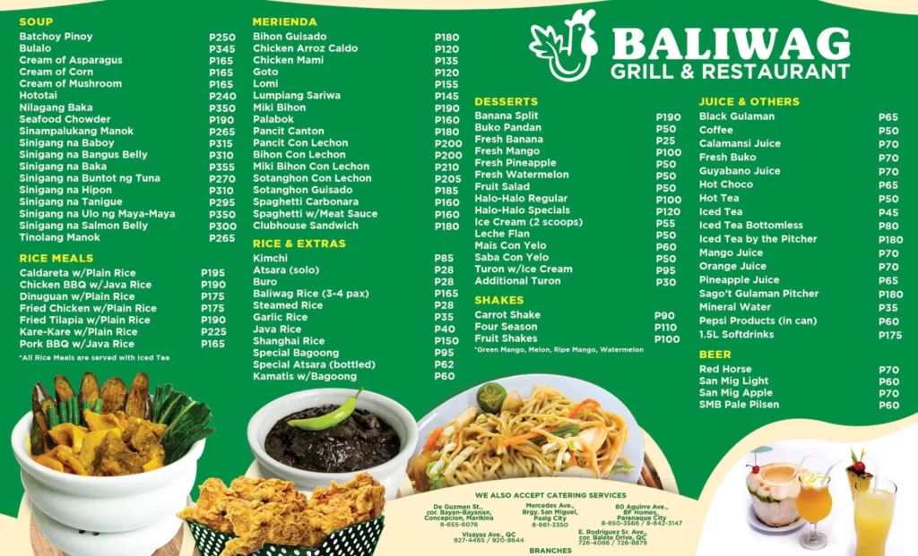 baliwag menu