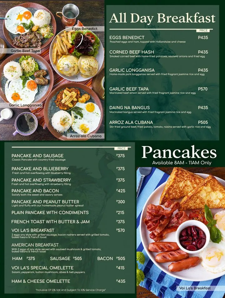 Cafe Voi La breakfast & Pancakes prices